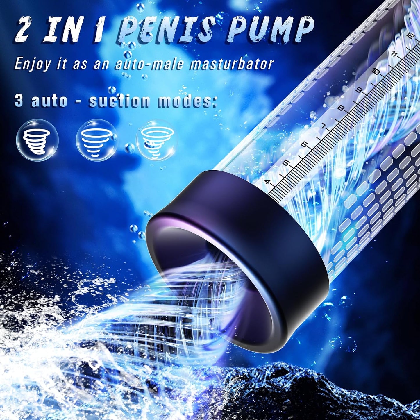 AquaVault 2-in-1 Penis Pump & Stroker | IPX7 Waterproof - Vixen Adult Playroom