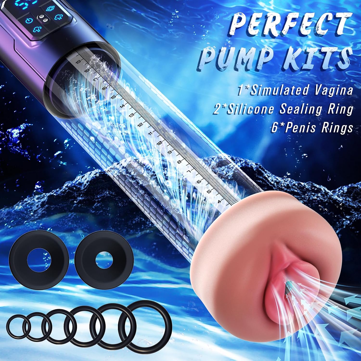 AquaVault 2-in-1 Penis Pump & Stroker | IPX7 Waterproof - Vixen Adult Playroom