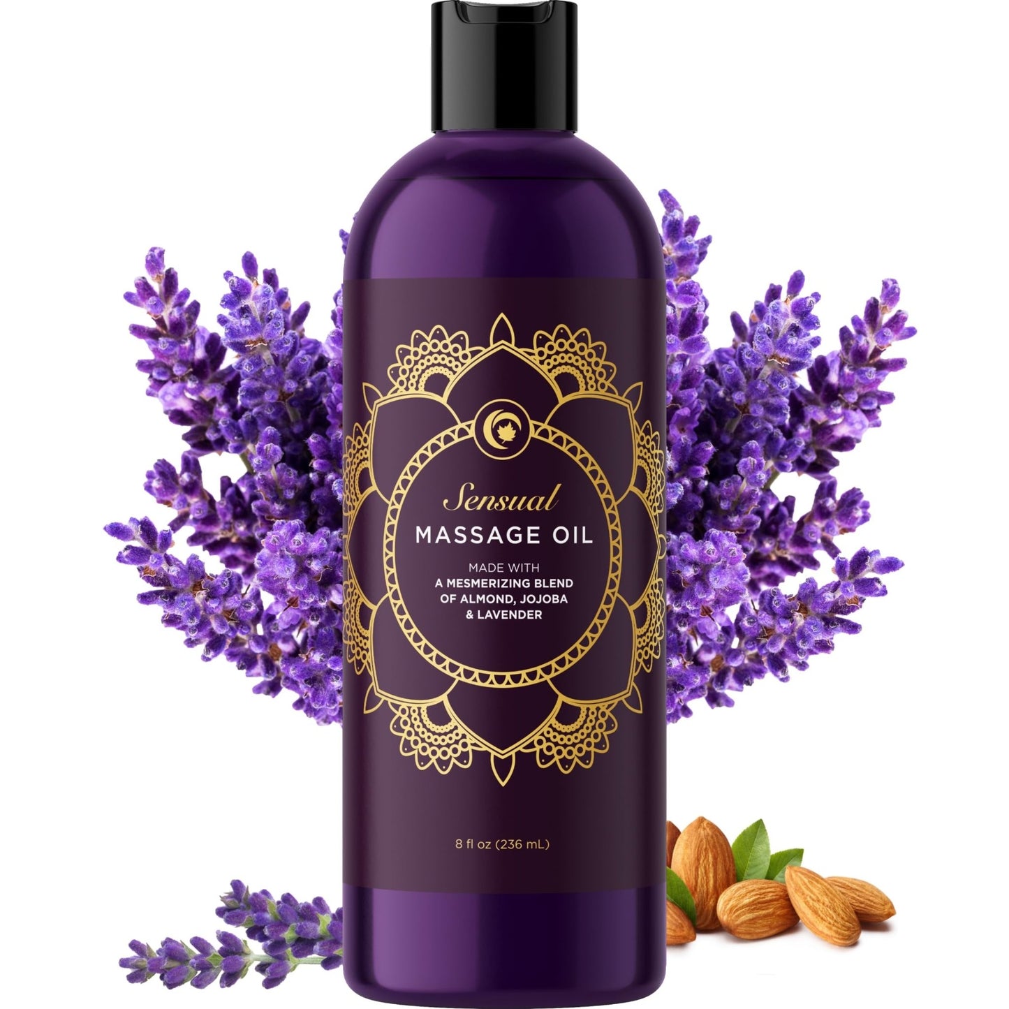 Aromatherapy Sensual Massage Oil for Couples - Relaxing Lavender Massaging Oil for Massage Therapy with Vitamin E Jojoba & Sweet Almond - Naturally Scented Vegan Non GMO & Gluten Free (8 Fl Oz) - Vixen | Nova Network