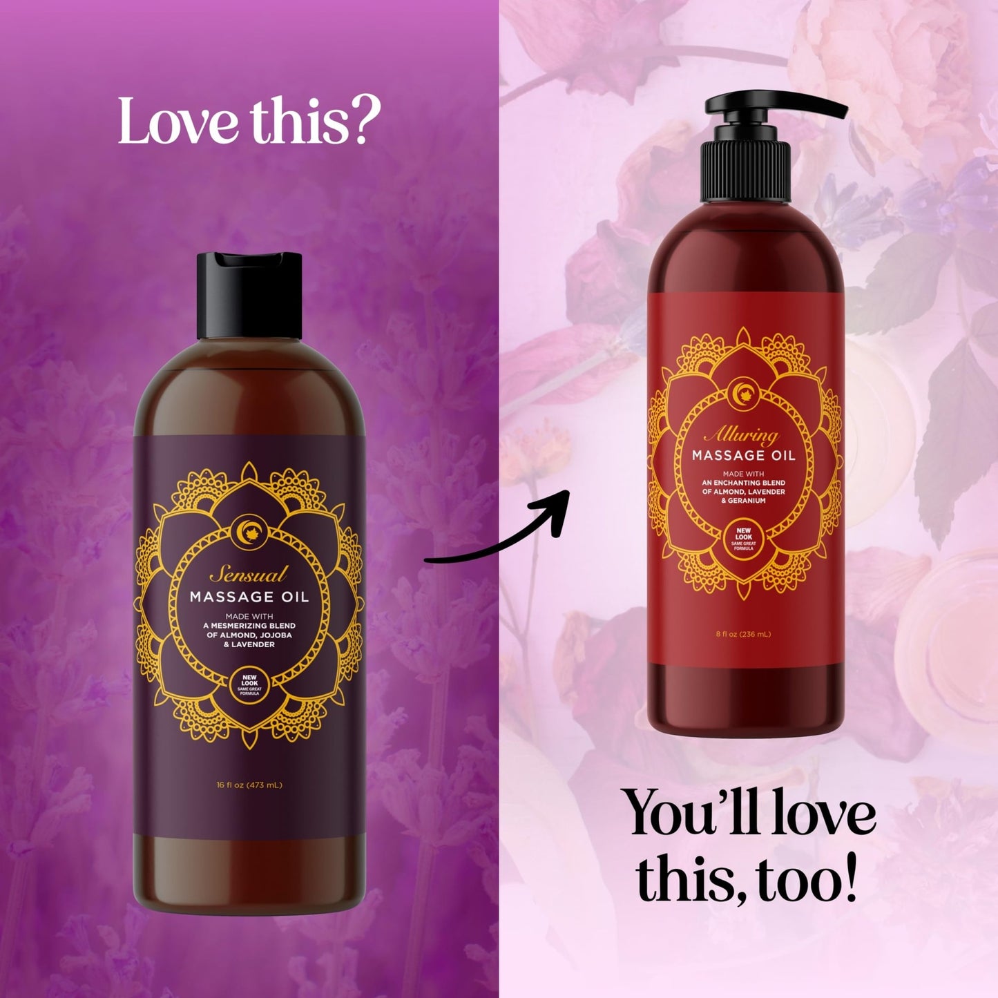 Aromatherapy Sensual Massage Oil for Couples - Relaxing Lavender Massaging Oil for Massage Therapy with Vitamin E Jojoba & Sweet Almond - Naturally Scented Vegan Non GMO & Gluten Free (16 Fl Oz) - Vixen | Nova Network