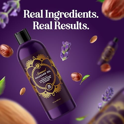 Aromatherapy Sensual Massage Oil for Couples - Relaxing Lavender Massaging Oil for Massage Therapy with Vitamin E Jojoba & Sweet Almond - Naturally Scented Vegan Non GMO & Gluten Free (8 Fl Oz) - Vixen | Nova Network