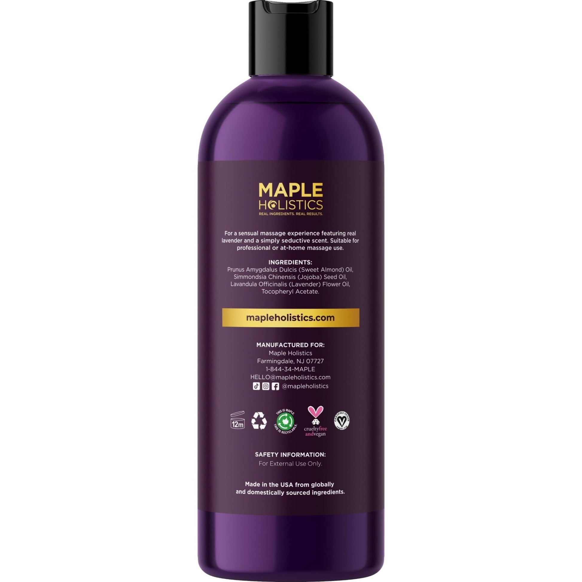 Aromatherapy Sensual Massage Oil for Couples - Relaxing Lavender Massaging Oil for Massage Therapy with Vitamin E Jojoba & Sweet Almond - Naturally Scented Vegan Non GMO & Gluten Free (8 Fl Oz) - Vixen | Nova Network