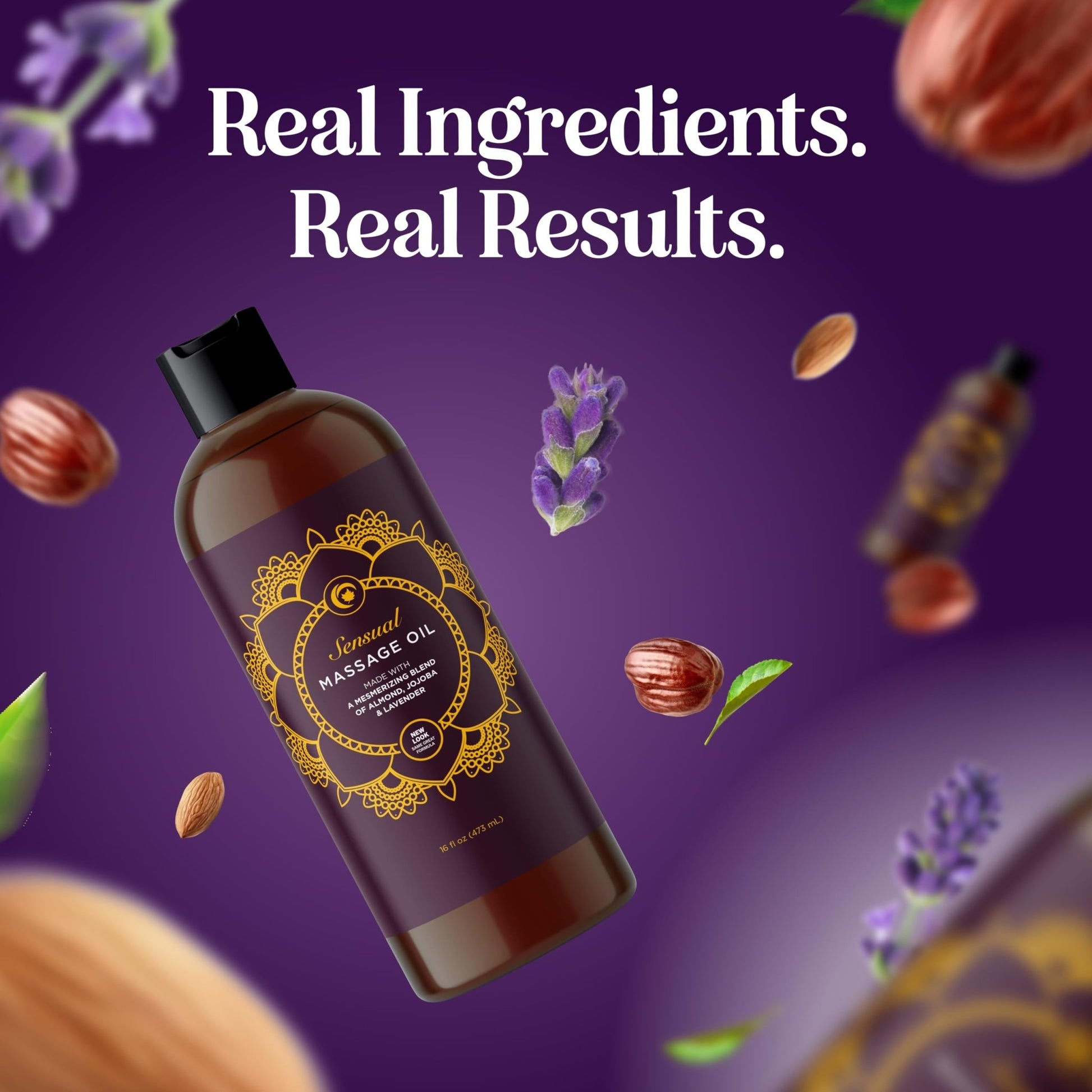 Aromatherapy Sensual Massage Oil for Couples - Relaxing Lavender Massaging Oil for Massage Therapy with Vitamin E Jojoba & Sweet Almond - Naturally Scented Vegan Non GMO & Gluten Free (16 Fl Oz) - Vixen | Nova Network