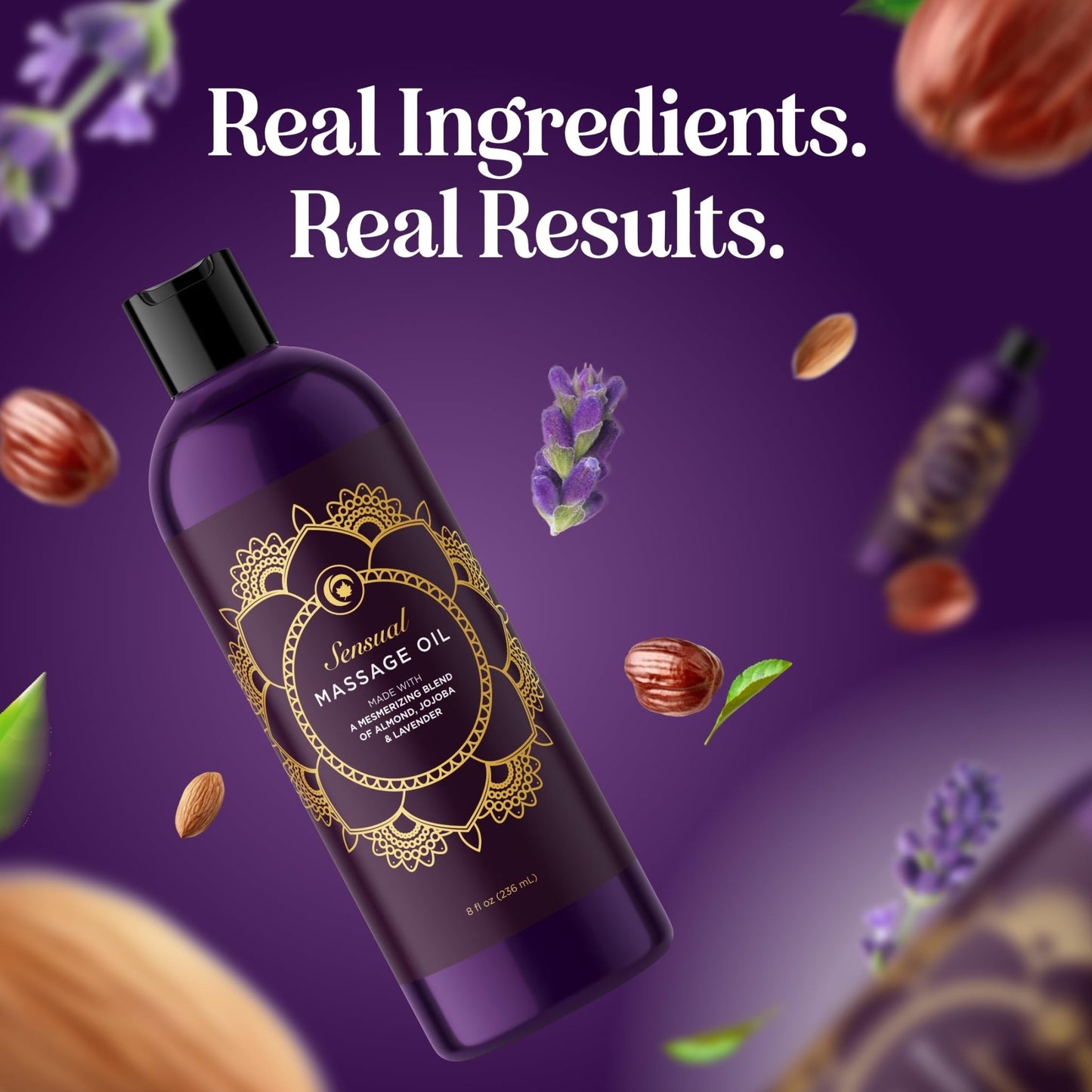Aromatherapy Sensual Massage Oil for Couples - Relaxing Lavender Massaging Oil for Massage Therapy with Vitamin E Jojoba & Sweet Almond - Naturally Scented Vegan Non GMO & Gluten Free (8 Fl Oz) - Vixen | Nova Network