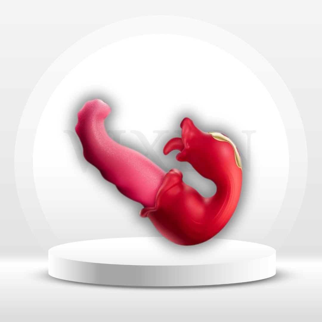 Auraluxe Dual Tongue Rose Vibrator | 10 Modes - Vixen | Nova Network