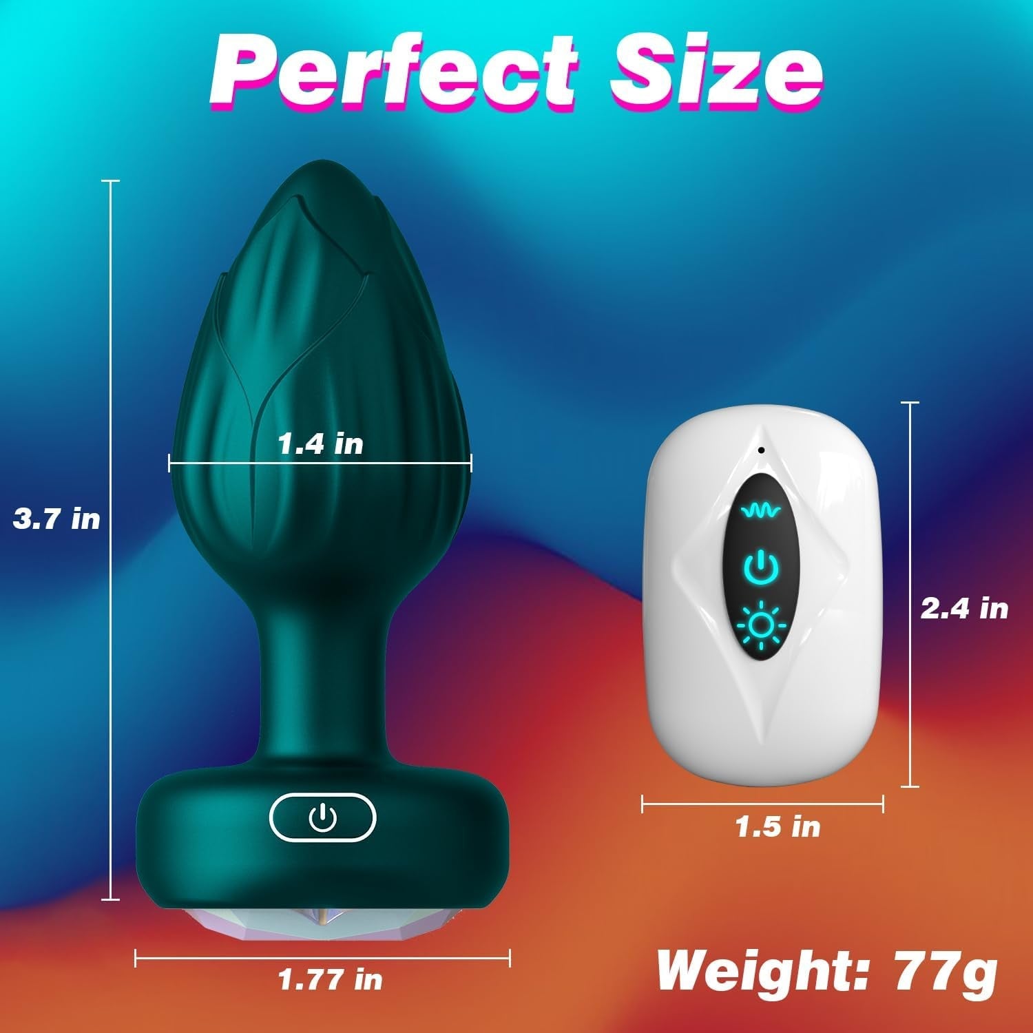 AuroraPlug LED Light-Up Vibrating Butt Plug 10 Modes - Vixen | Nova Network