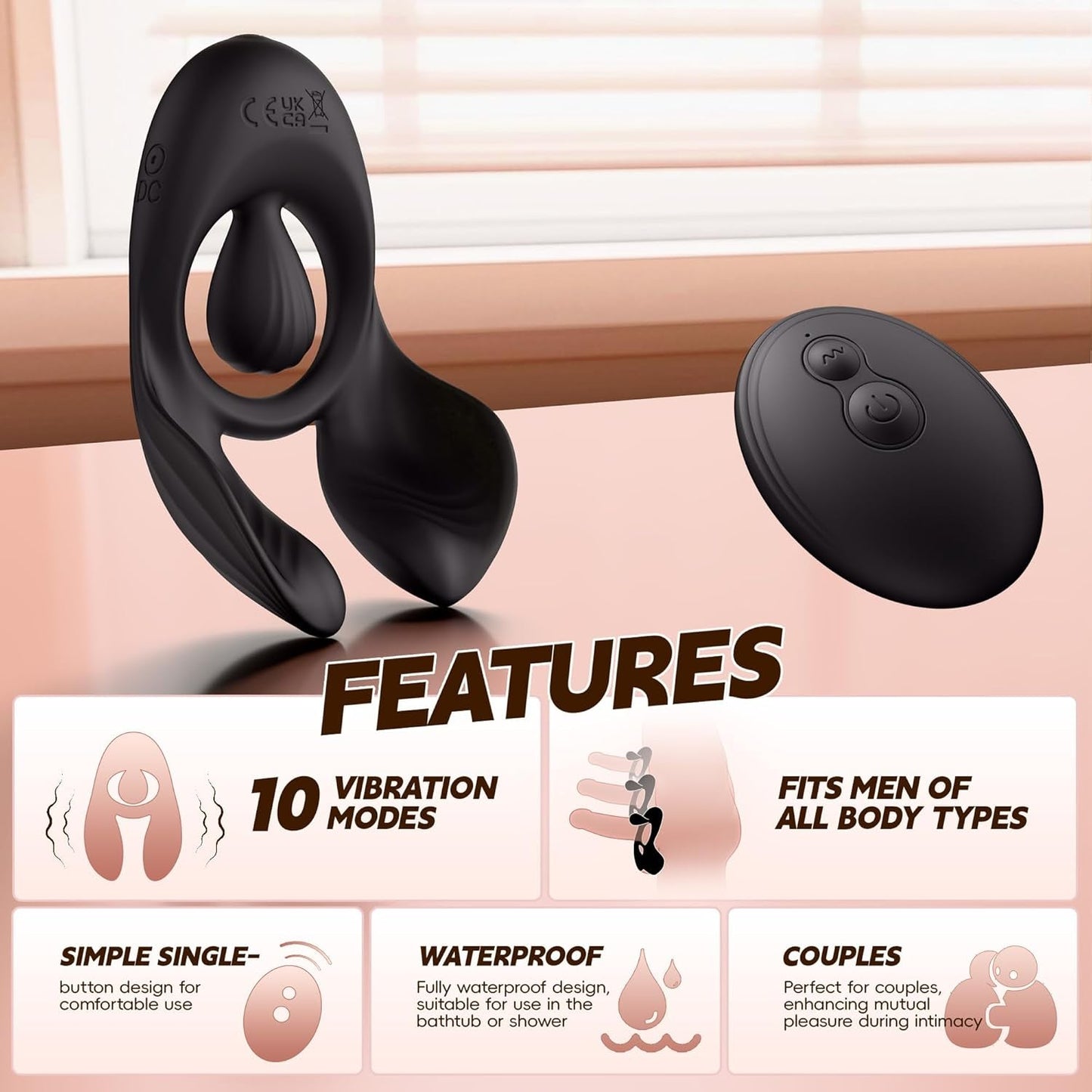 AxisRush 3 - Motor Vibrating Cock Ring with Clit Stimulation for Couples - Vixen | Nova Network