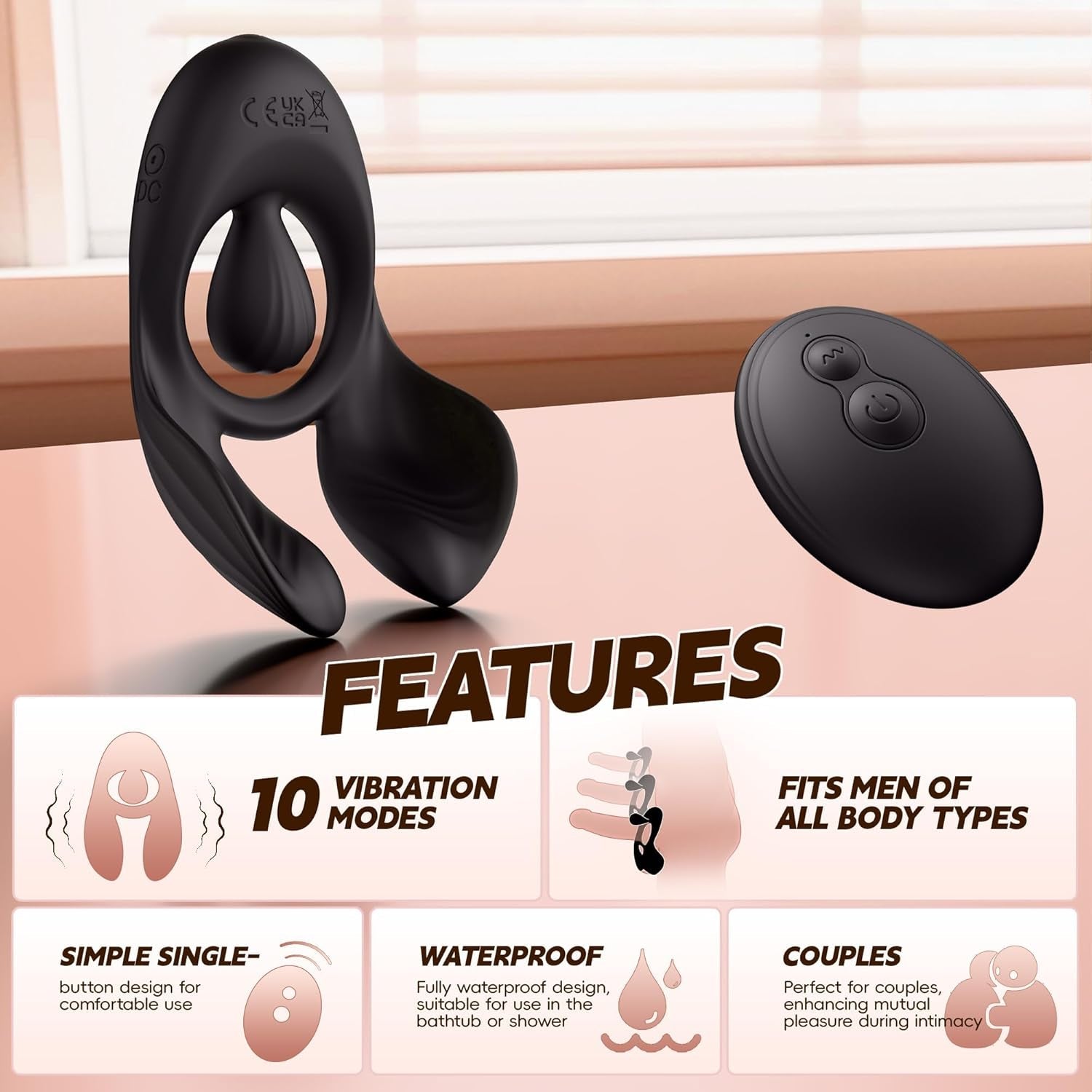 AxisRush 3 - Motor Vibrating Cock Ring with Clit Stimulation for Couples - Vixen | Nova Network