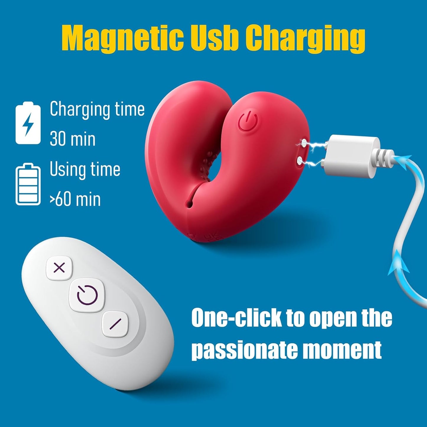 HeartBite Vibrating Nipple Clamps with Remote