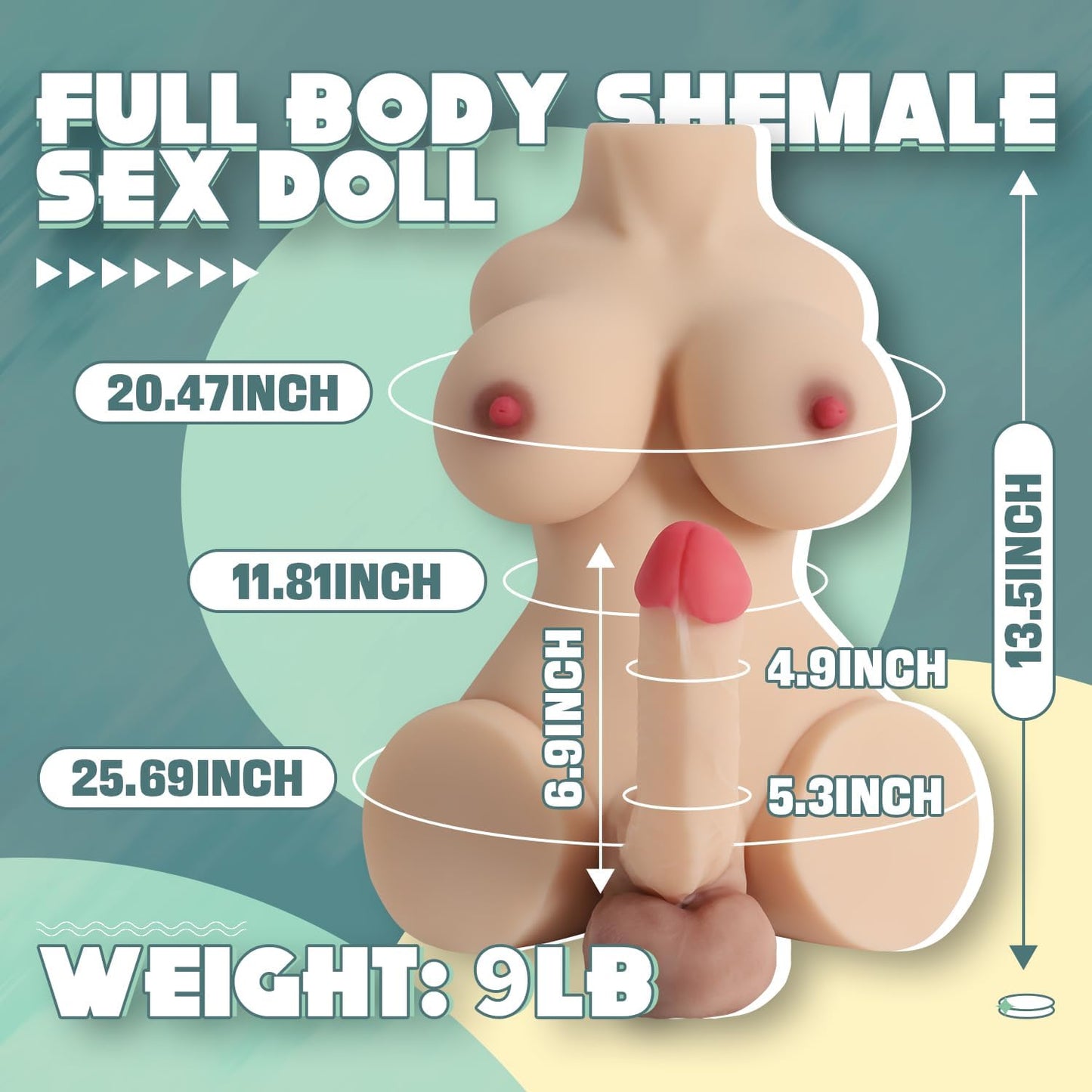 KiraBelle 4-in-1 Trans Torso Sex Doll | 6.9" Dildo