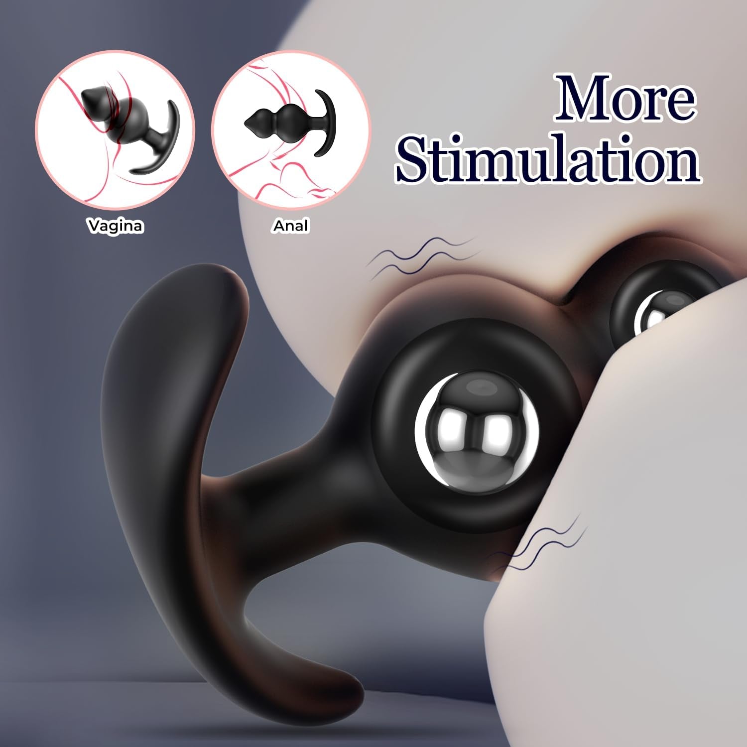KineticCore Weighted Silicone Butt Plug – Dual Rolling Balls, T-Base