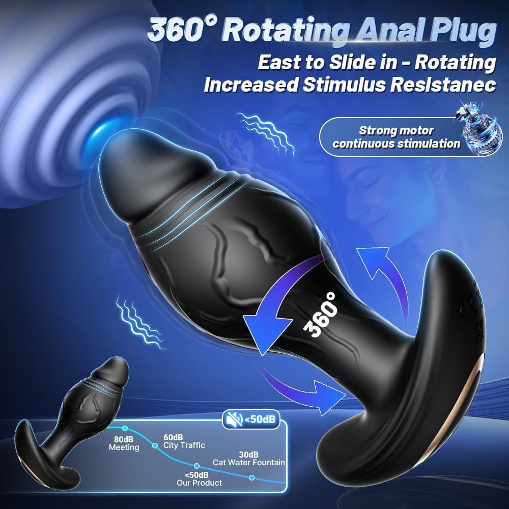 OrbitLush AI Sync Rotating Prostate Vibrator Butt Plug
