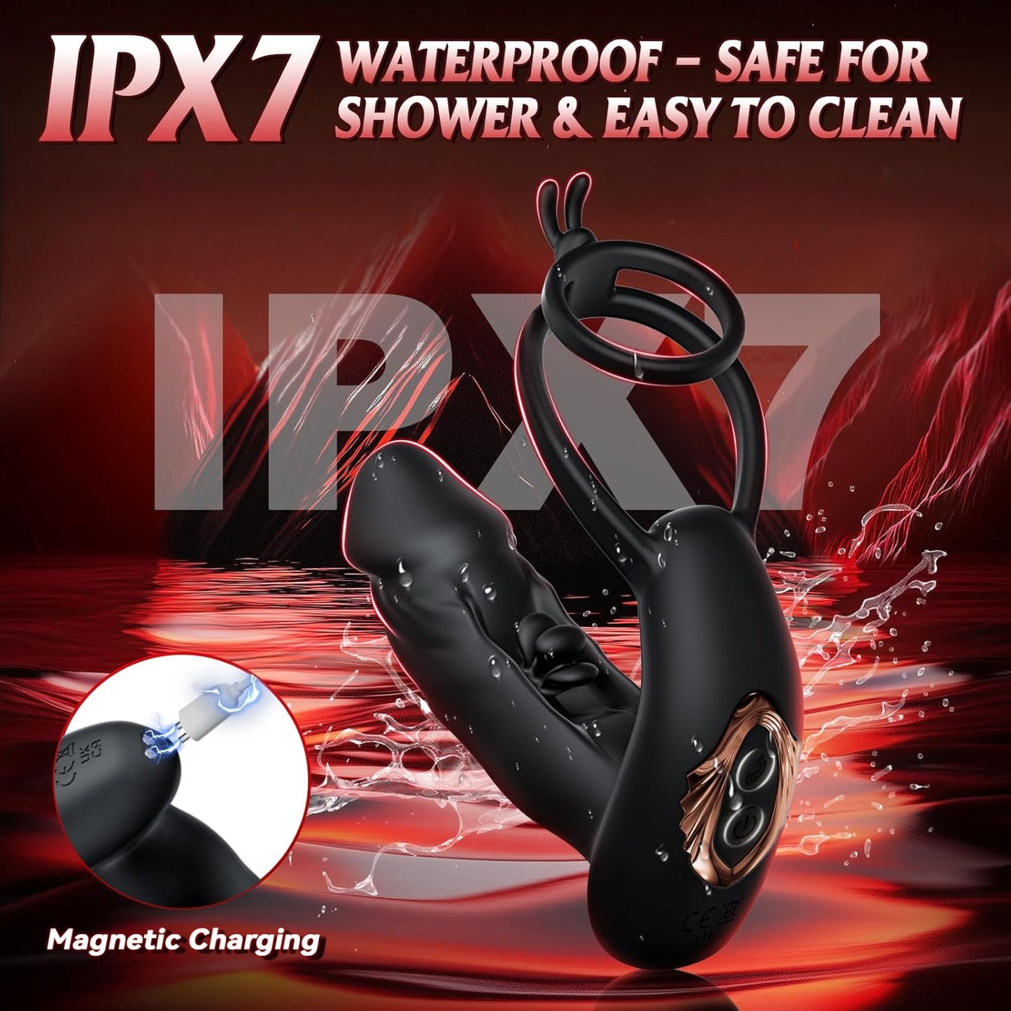 PhantomTouch Prostate Massager Cock Ring | 10 Flap + 10 Vibe