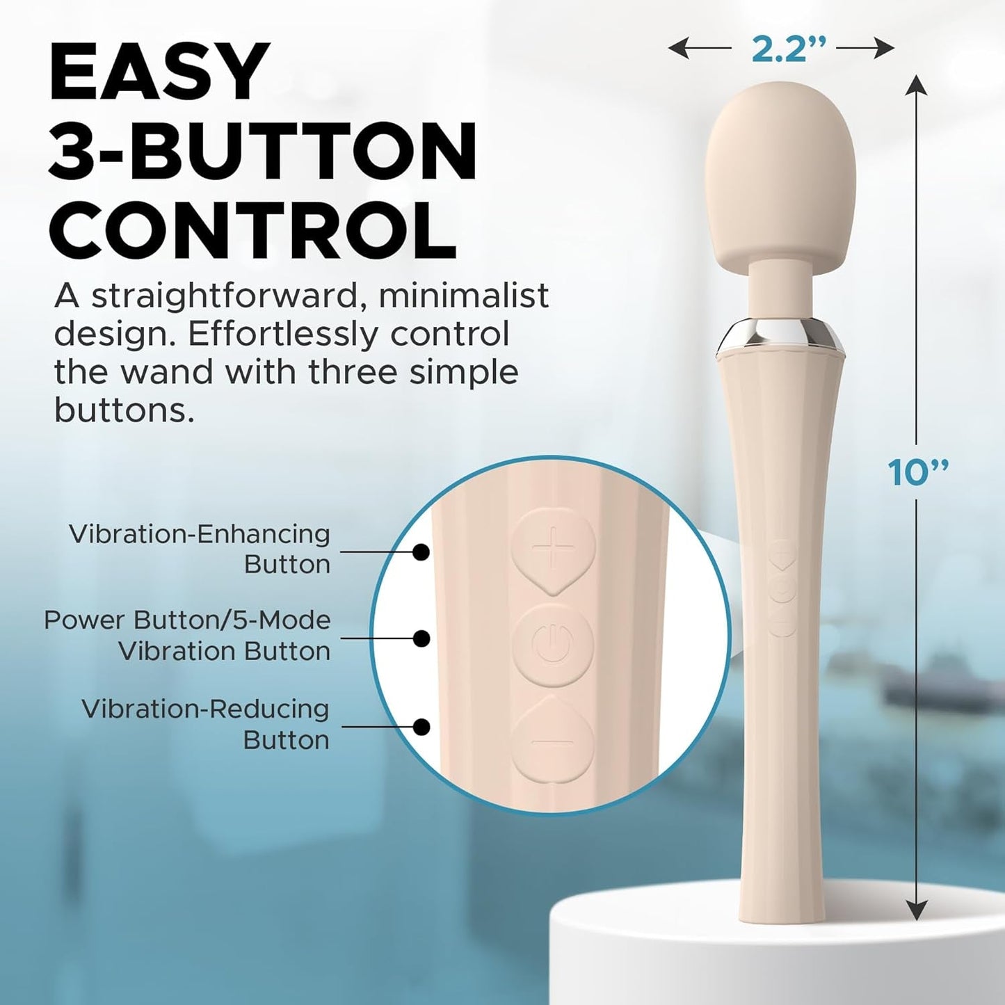 BareLuxe Cordless Multi - Pattern Wand Vibrator - Vixen | Nova Network
