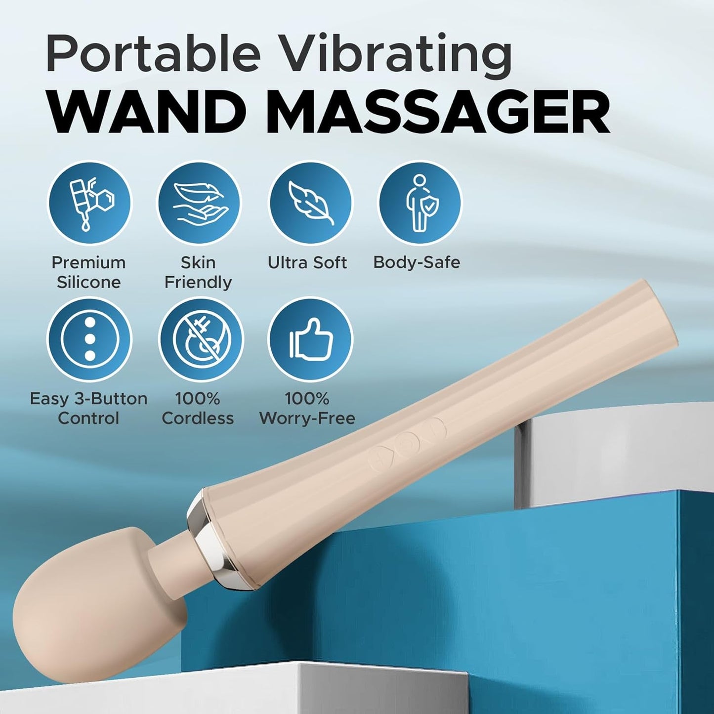 BareLuxe Cordless Multi - Pattern Wand Vibrator - Vixen | Nova Network