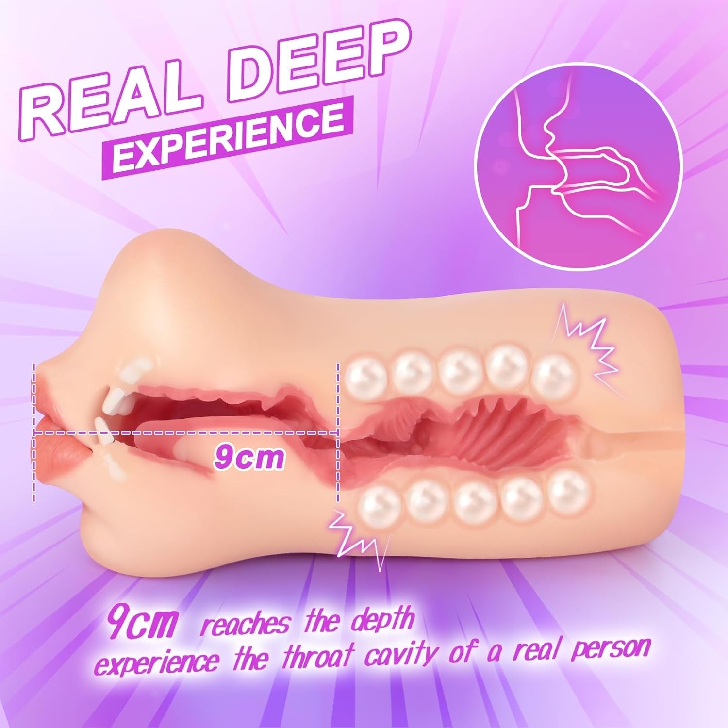 BeadKiss Realistic Oral Male Stroker - Vixen | Nova Network