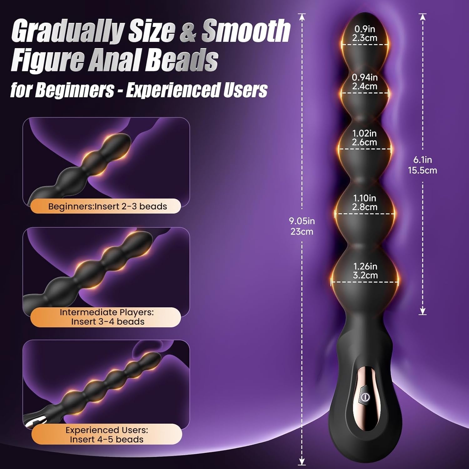 BeadRush XL Large Vibrating Anal Beads Plug - Vixen | Nova Network
