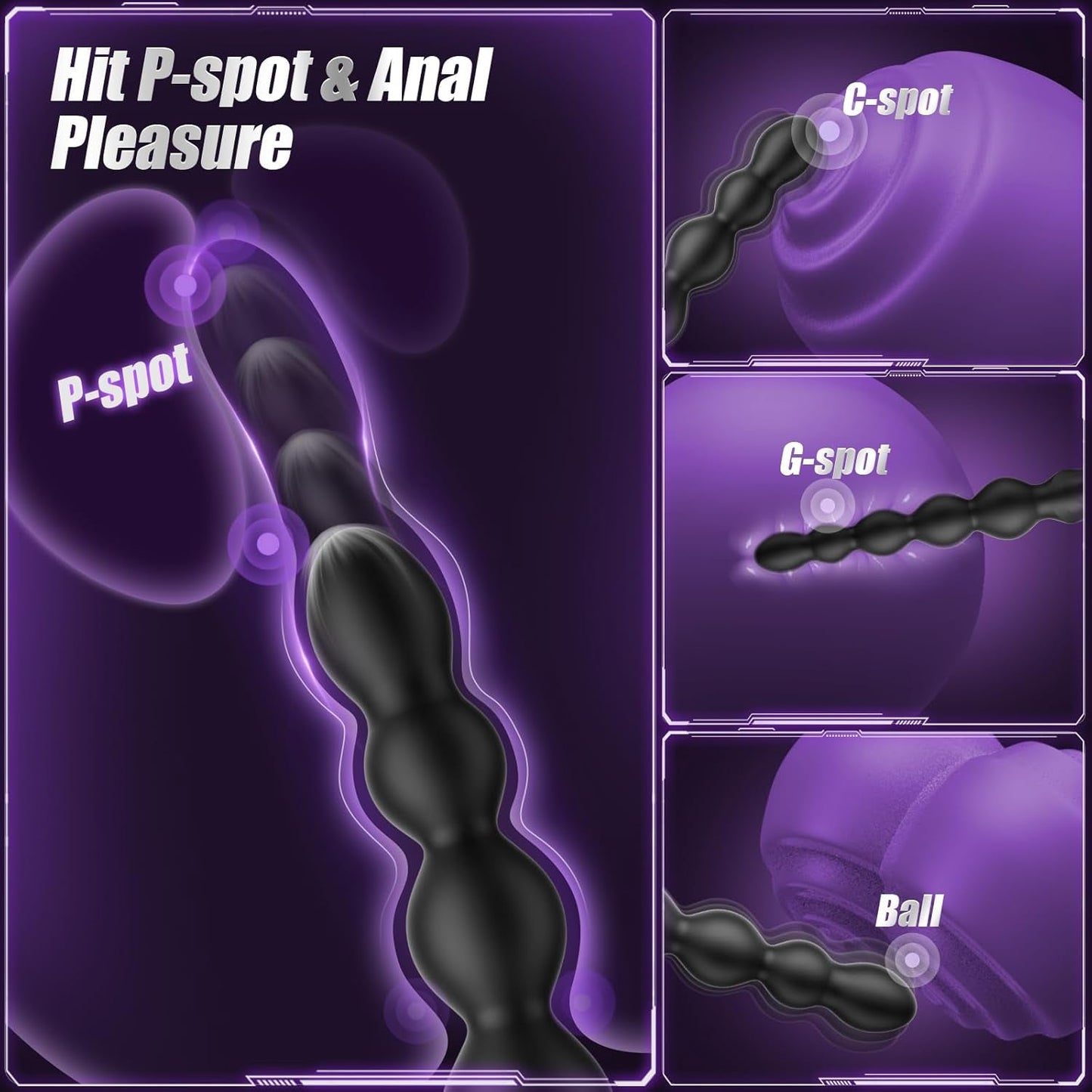 BeadRush XL Large Vibrating Anal Beads Plug - Vixen | Nova Network