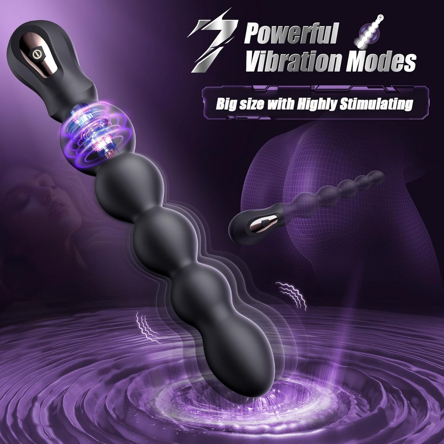 BeadRush XL Large Vibrating Anal Beads Plug - Vixen | Nova Network