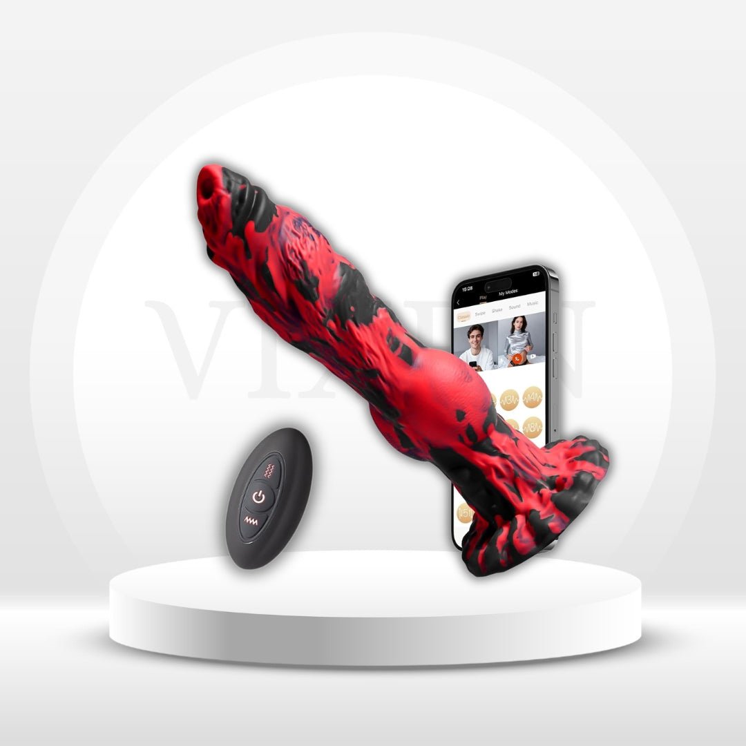 BeastlyKnot 9.6" Knot Fantasy Dildo – App Remote, 8 Thrust & 8 Vibe - Vixen Adult Playroom