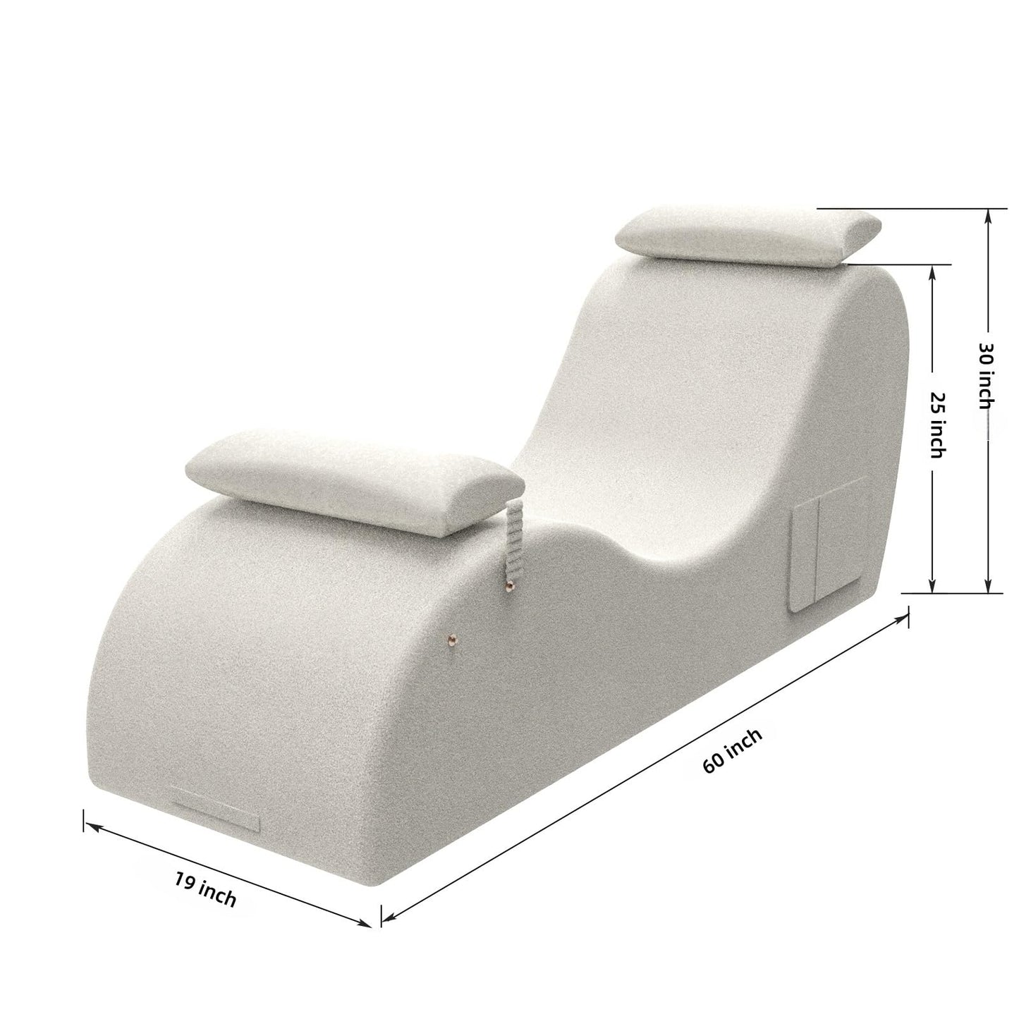 Beige Ergonomic Curved Premium Sex Chaise - Vixen | Nova Network