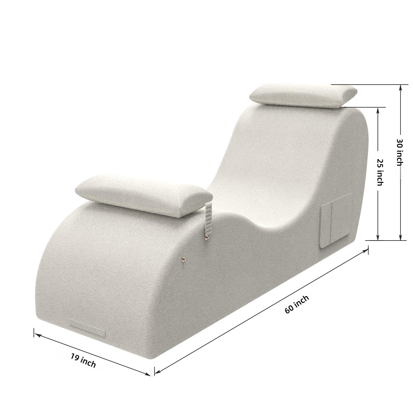 Beige Ergonomic Curved Premium Sex Chaise - Vixen | Nova Network
