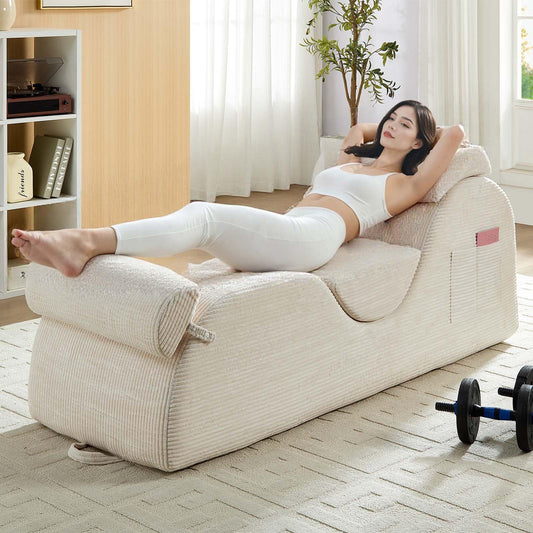 Beige Wide Corduroy Intimate Lounge Chair - Vixen | Nova Network
