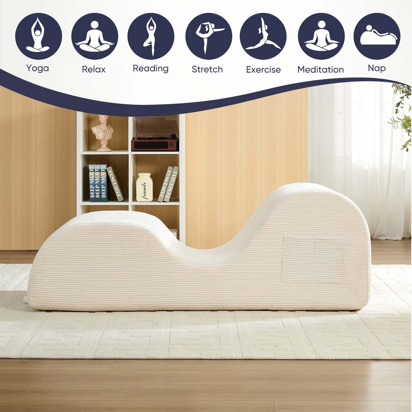 Beige Wide Corduroy Intimate Lounge Chair - Vixen | Nova Network