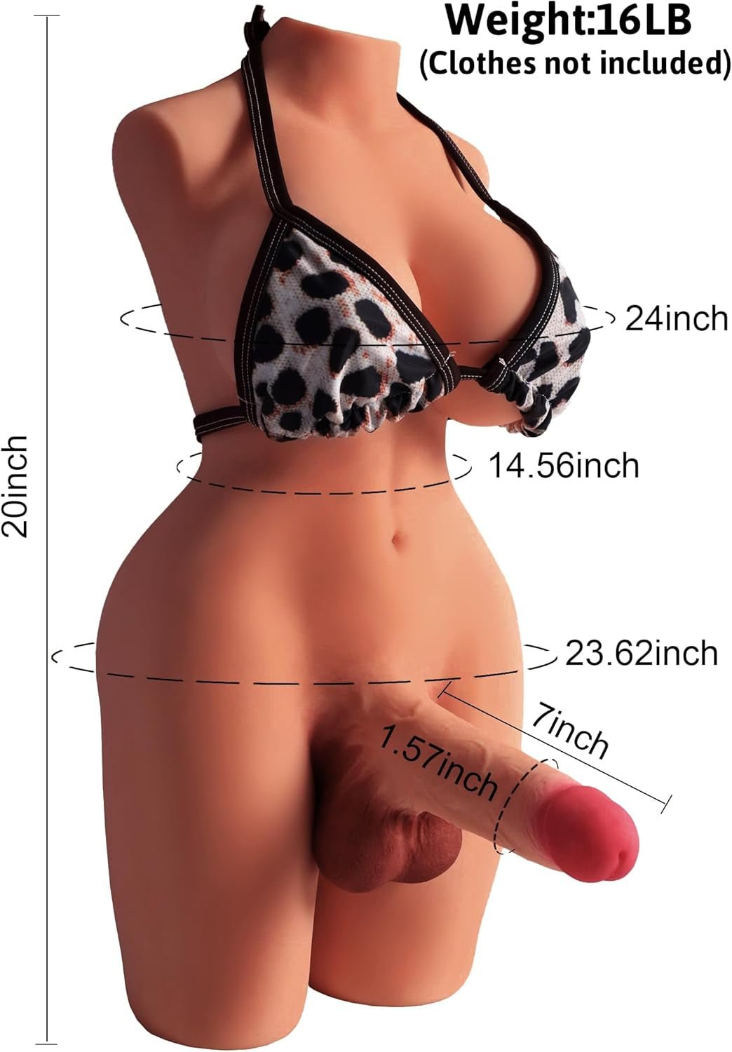 BellaBloom Trans Torso Sex Doll | Flexible Dildo & Breasts - Vixen Adult Playroom