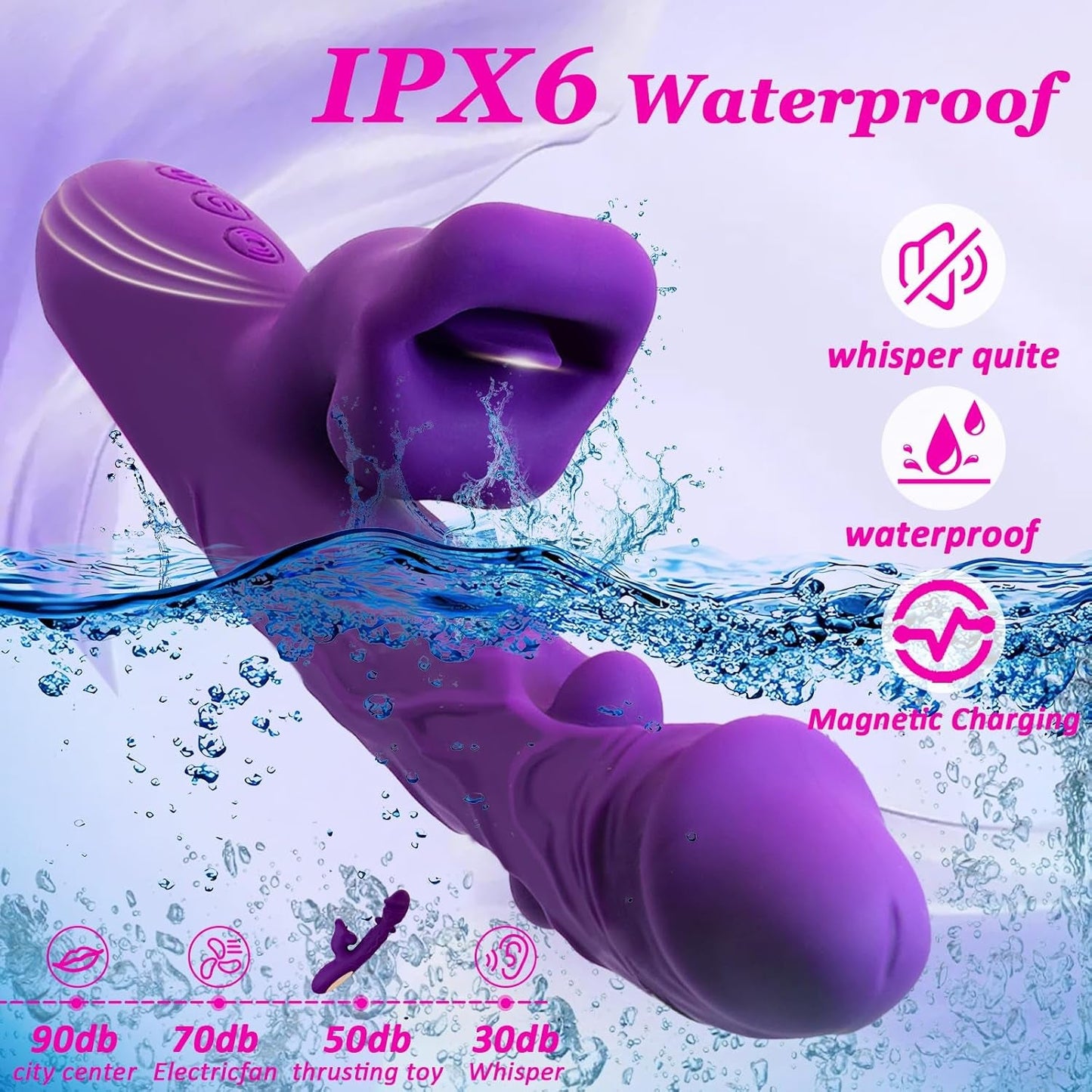 BiteBloom Tapping & Licking Rabbit Dildo Vibrator - Vixen | Nova Network