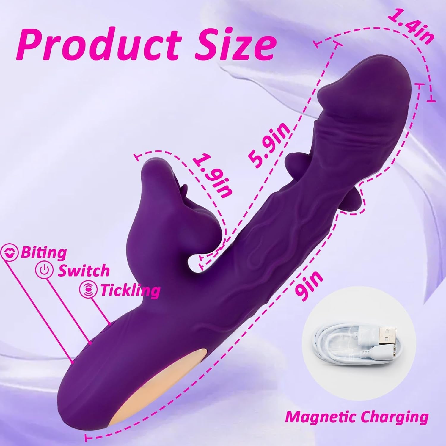 BiteBloom Tapping & Licking Rabbit Dildo Vibrator - Vixen | Nova Network