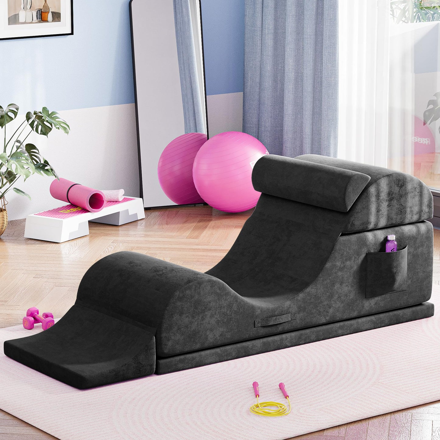 Black Convertible Ergonomic Intimate Lounge Chair - Vixen | Nova Network