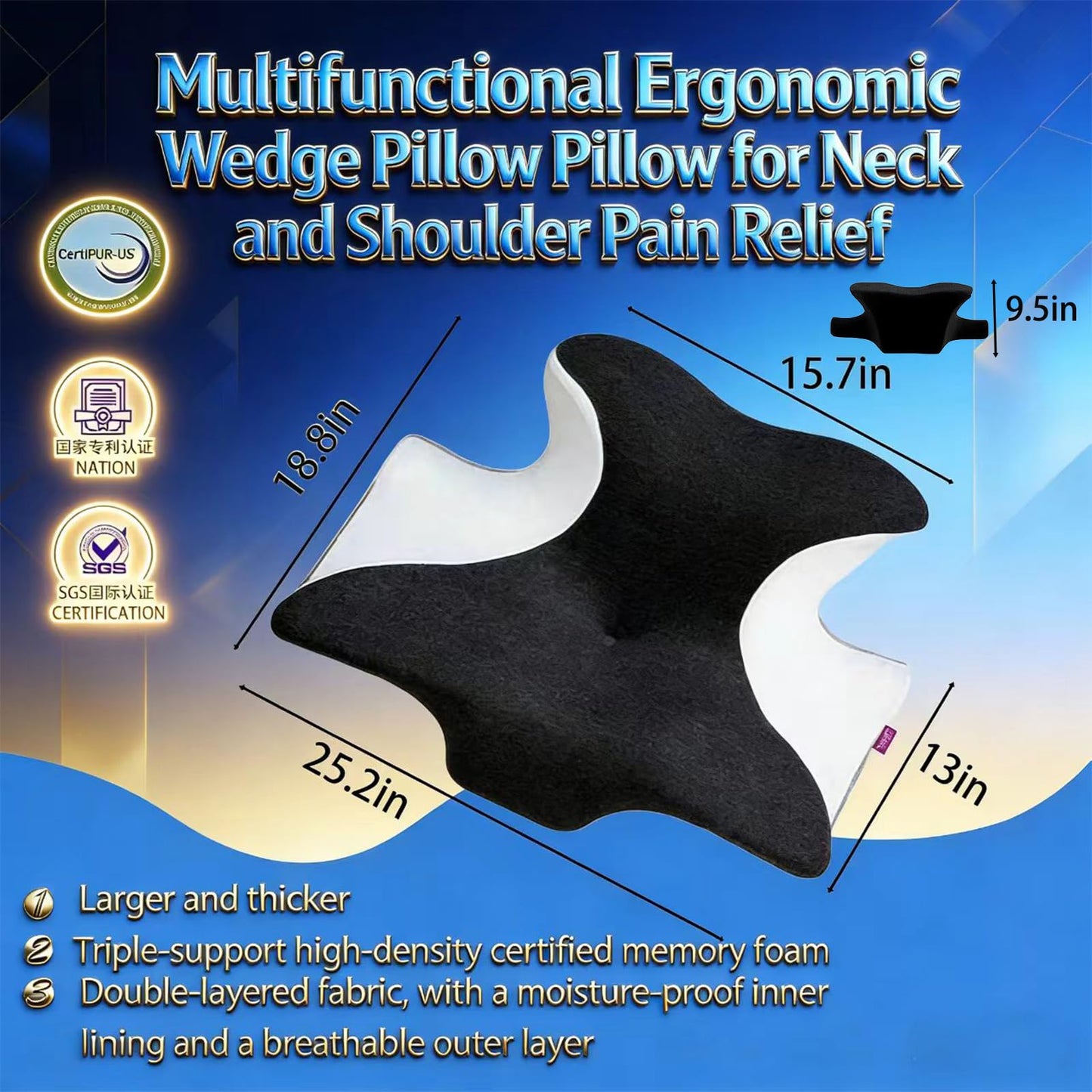 Black Couples Intimacy Support Wedge Pillow - Vixen | Nova Network