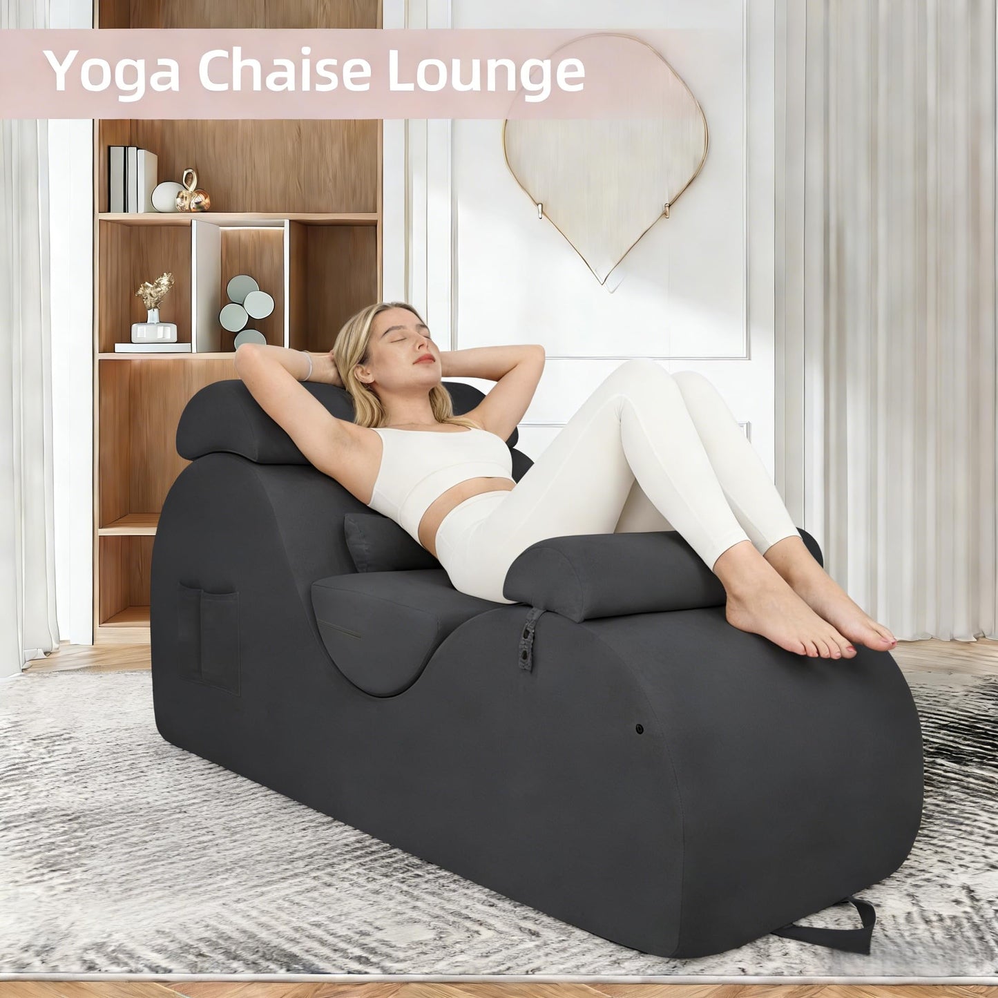 Black Ergonomic Curved Premium Sex Chaise - Vixen | Nova Network