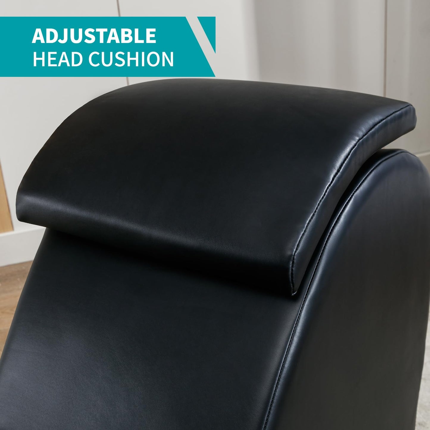 Black Ergonomic Curved Velvet Pleasure Chaise - Vixen | Nova Network