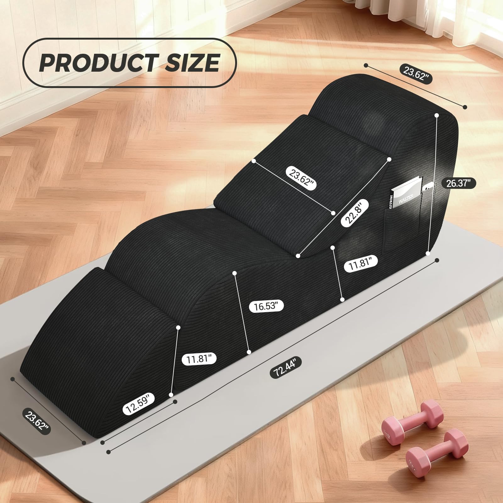 Black Ergonomic Passion Support Chaise - Vixen | Nova Network