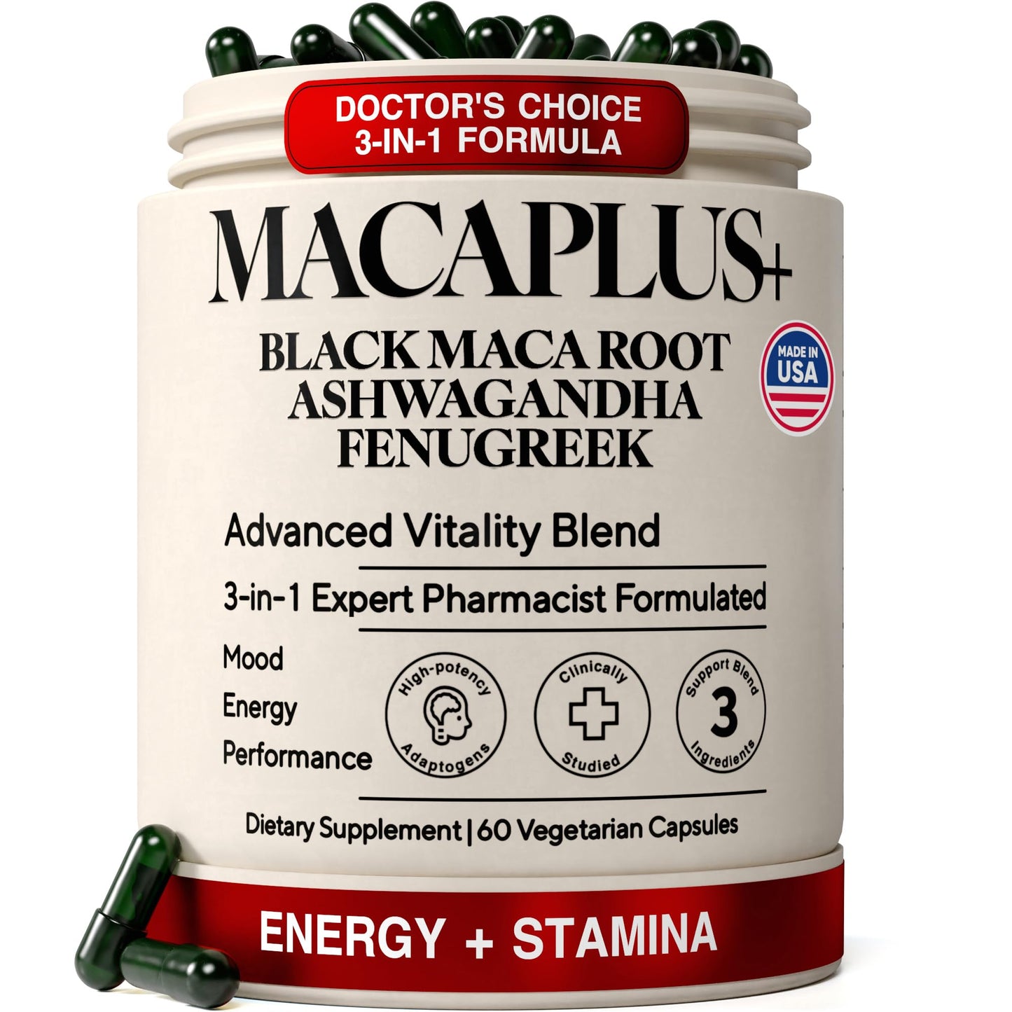 Black Maca + Ashwagandha 40X — Female Libido | Plus+Ultra - Vixen Adult Playroom