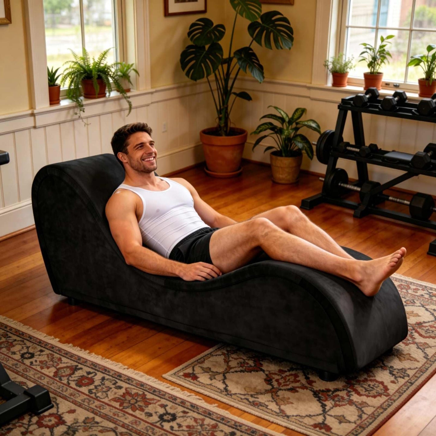 Black Velvet Passion Lounge Chaise - Vixen | Nova Network