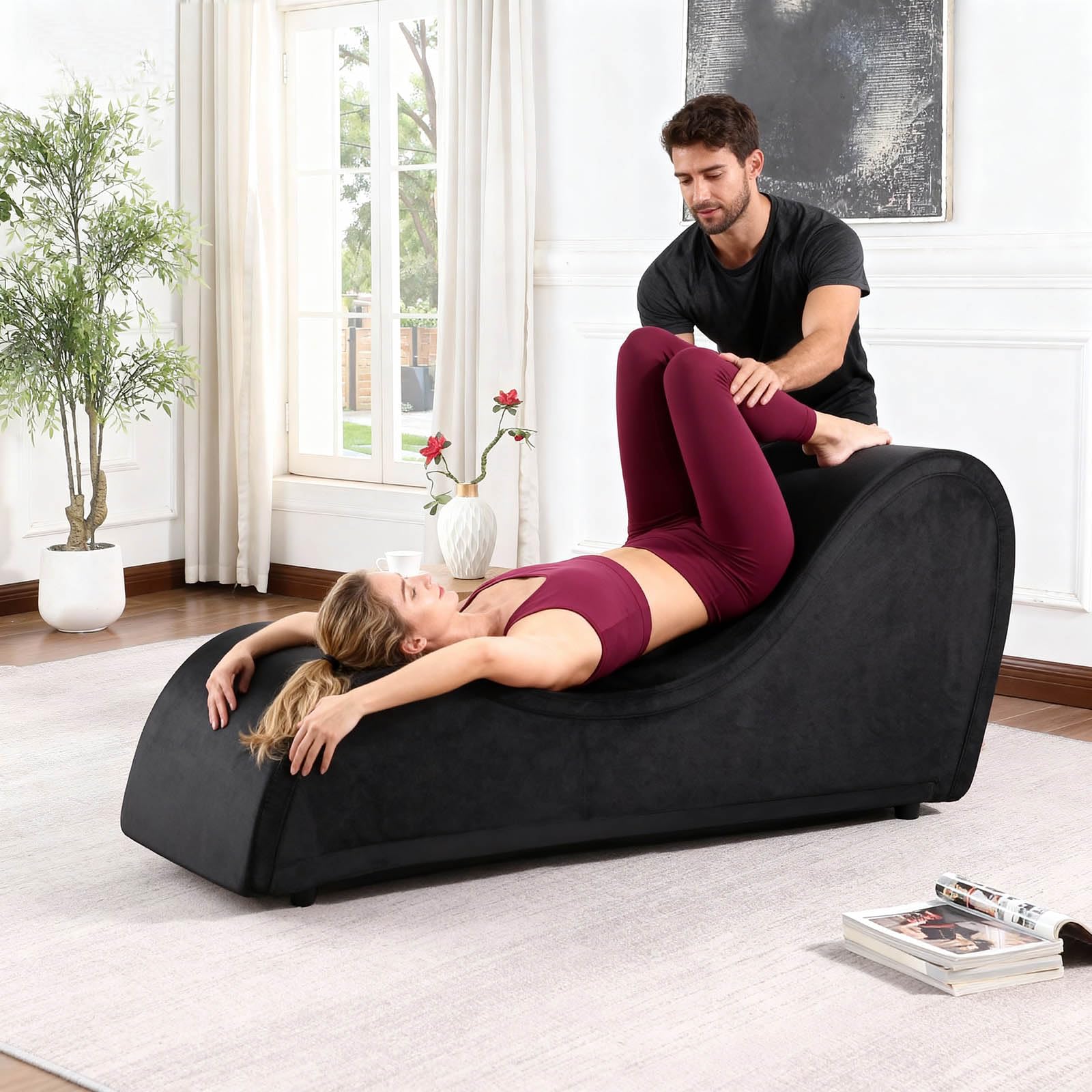 Black Velvet Passion Lounge Chaise - Vixen | Nova Network