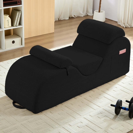 Black Wide Corduroy Intimate Lounge Chair - Vixen | Nova Network