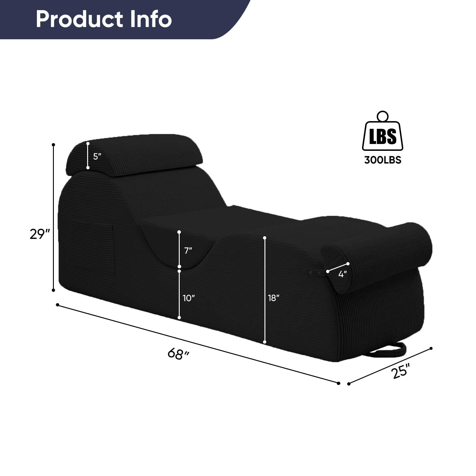 Black Wide Corduroy Intimate Lounge Chair - Vixen | Nova Network