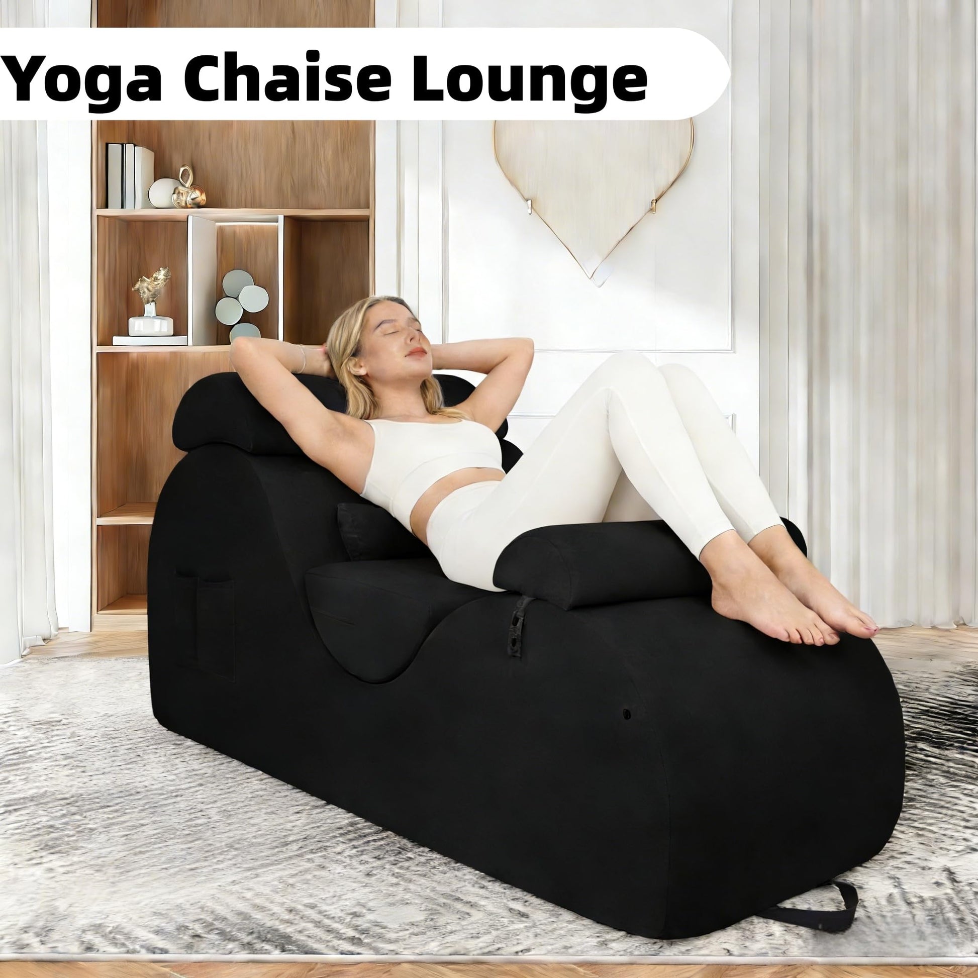 Black XL Ergonomic Curved Premium Sex Chaise - Vixen | Nova Network