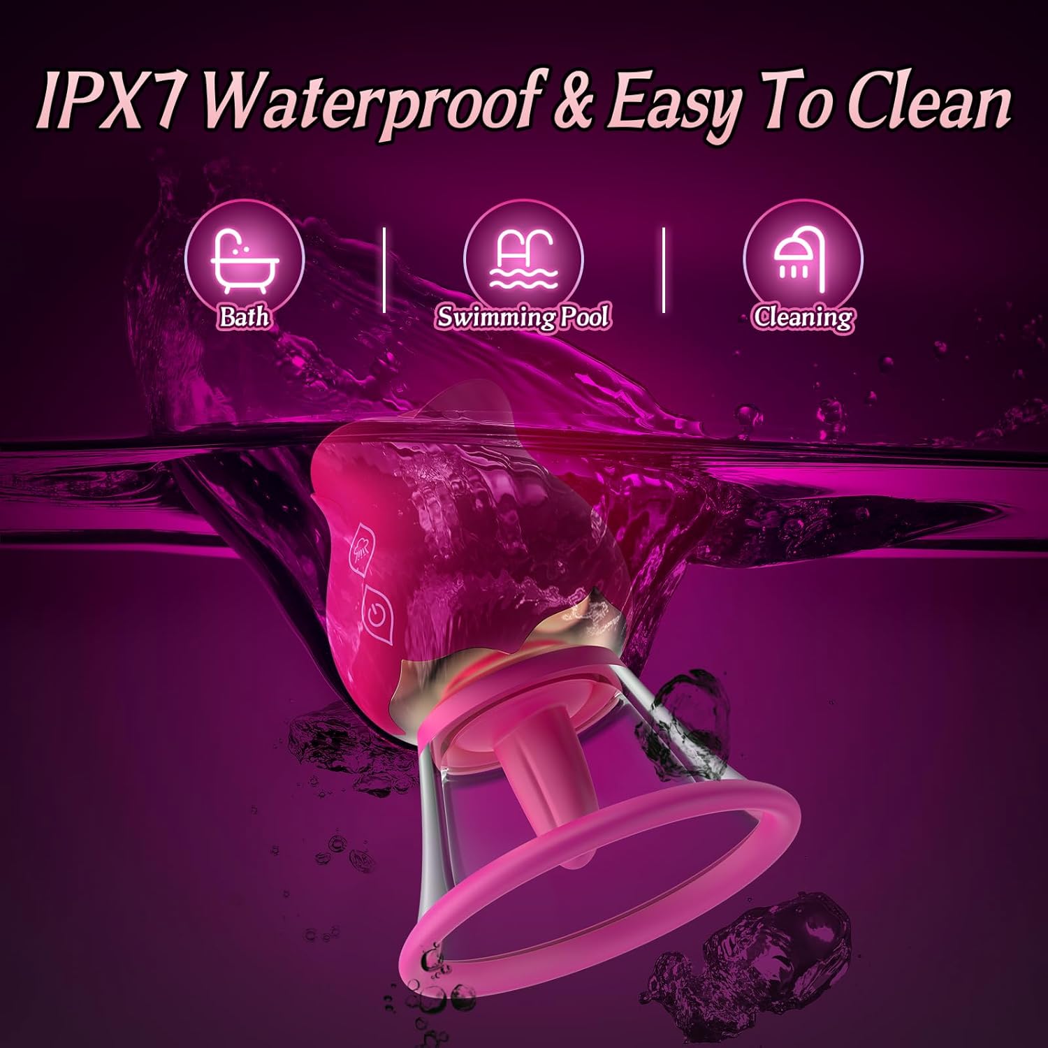 BlissBloom 5 - in - 1 Sucking & Rotating Rose Vibrator - Vixen | Nova Network