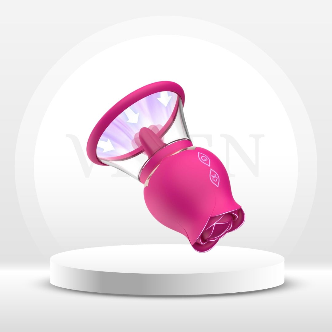 BlissBloom 5 - in - 1 Sucking & Rotating Rose Vibrator - Vixen | Nova Network