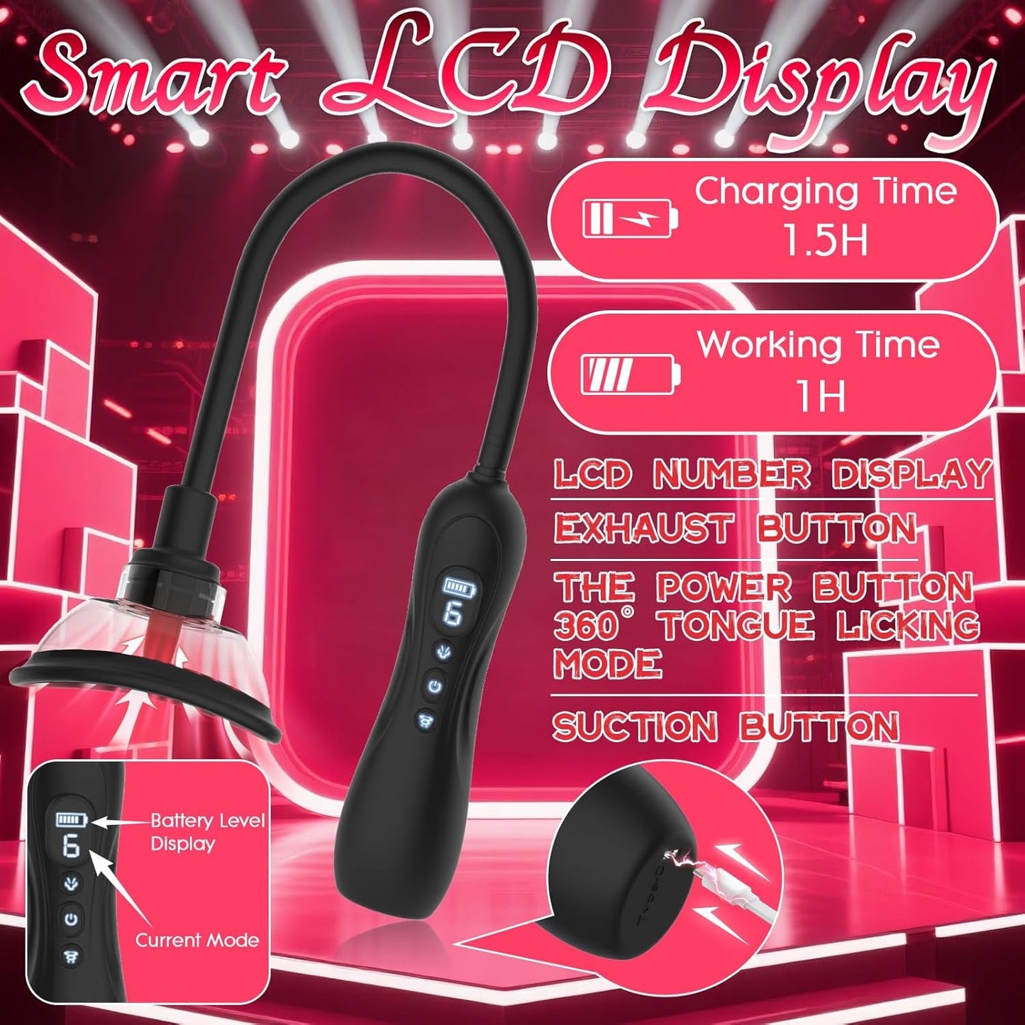 BlissPump Electric Pussy Pump with BDSM Nipple Clamps - Vixen | Nova Network