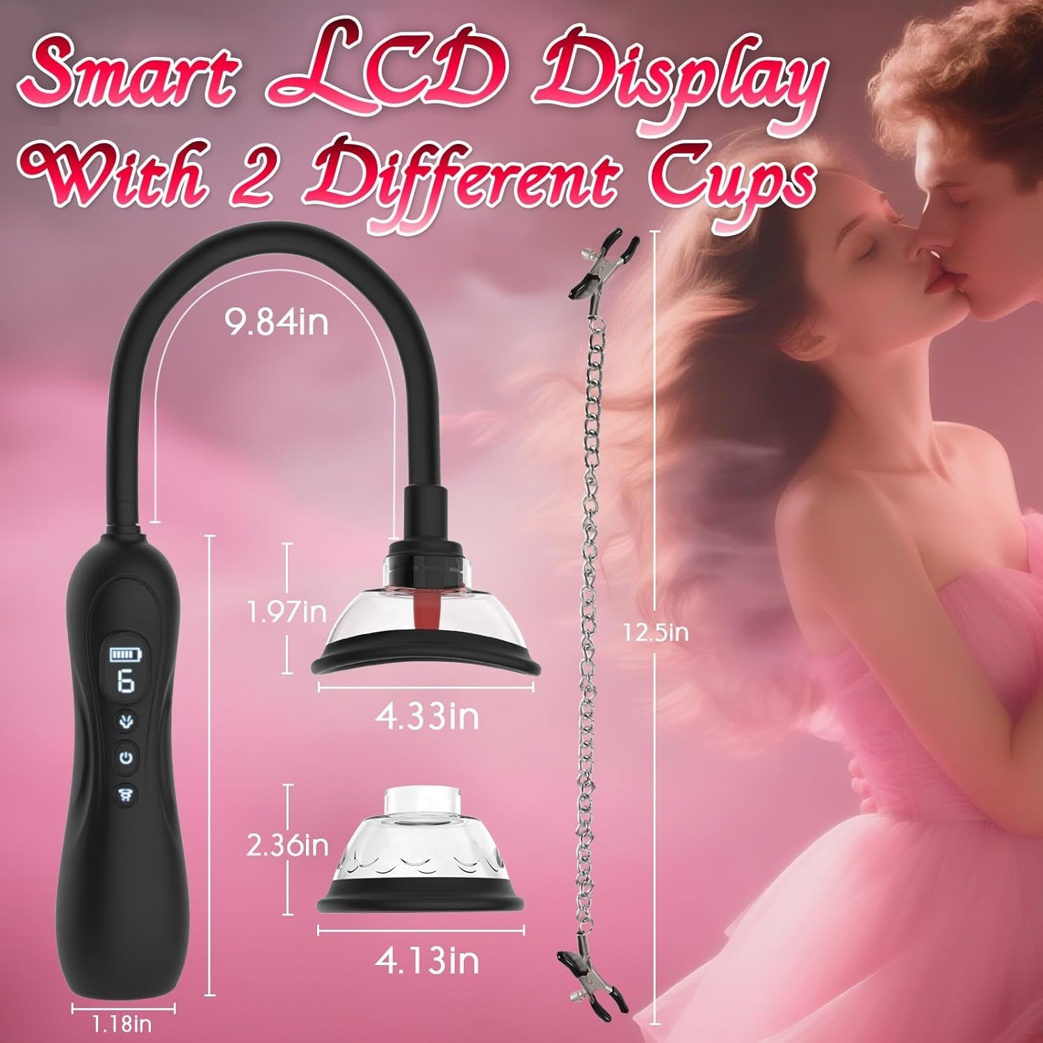 BlissPump Electric Pussy Pump with BDSM Nipple Clamps - Vixen | Nova Network