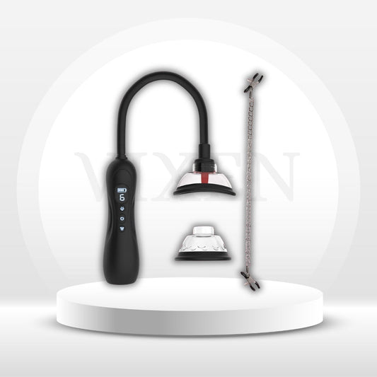 BlissPump Electric Pussy Pump with BDSM Nipple Clamps - Vixen | Nova Network