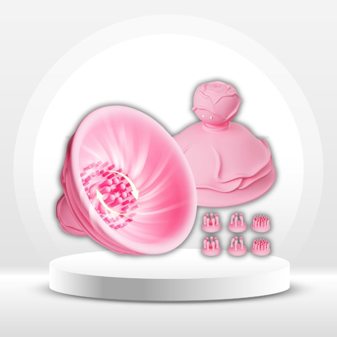 BloomContact 6-in-1 Rose Nipple Sucker Vibrator – 10 Modes - Vixen Adult Playroom