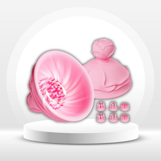 BloomContact 6-in-1 Rose Nipple Sucker Vibrator – 10 Modes - Vixen Adult Playroom