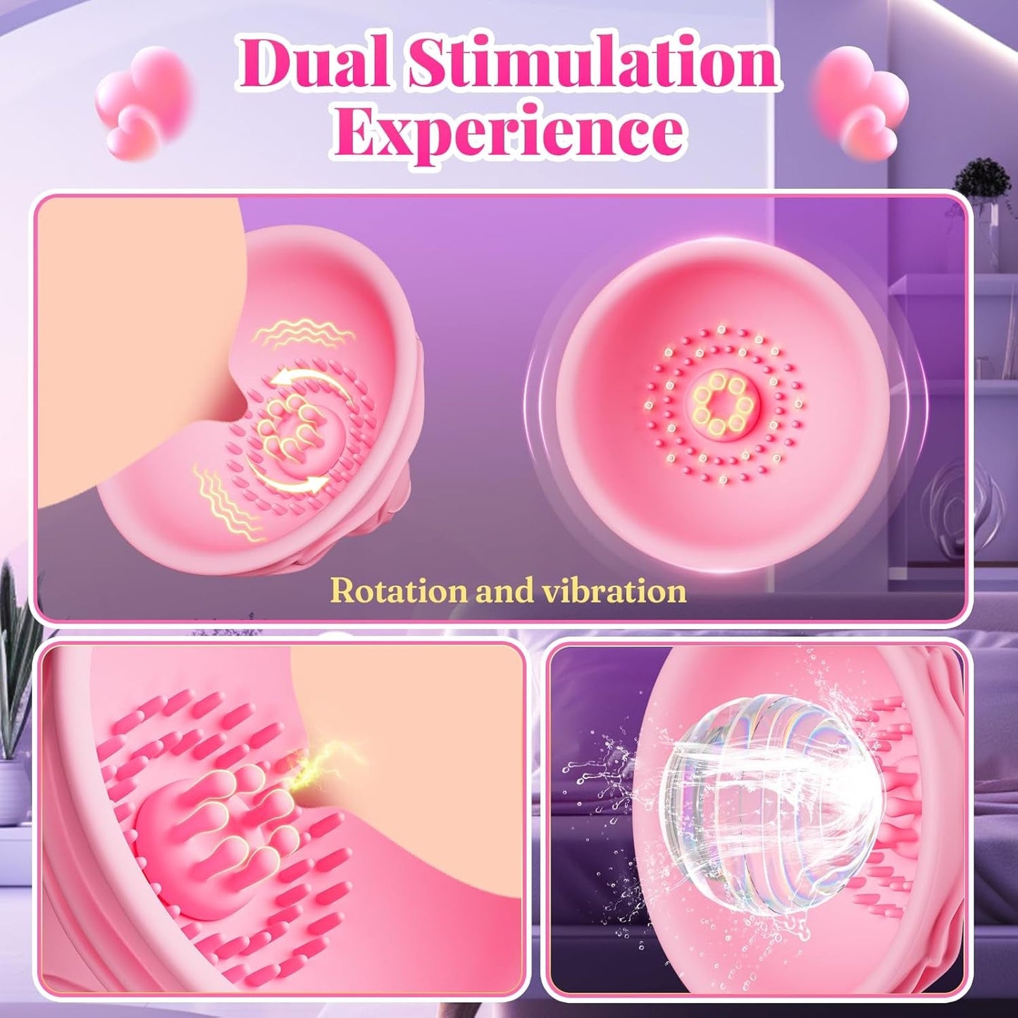 BloomContact 6-in-1 Rose Nipple Sucker Vibrator – 10 Modes - Vixen Adult Playroom